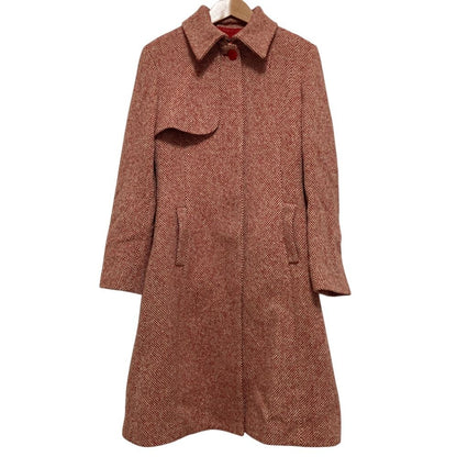 Versace Versus Vintage Tweed Belted Coat Red Fall Winter 38 — view 3