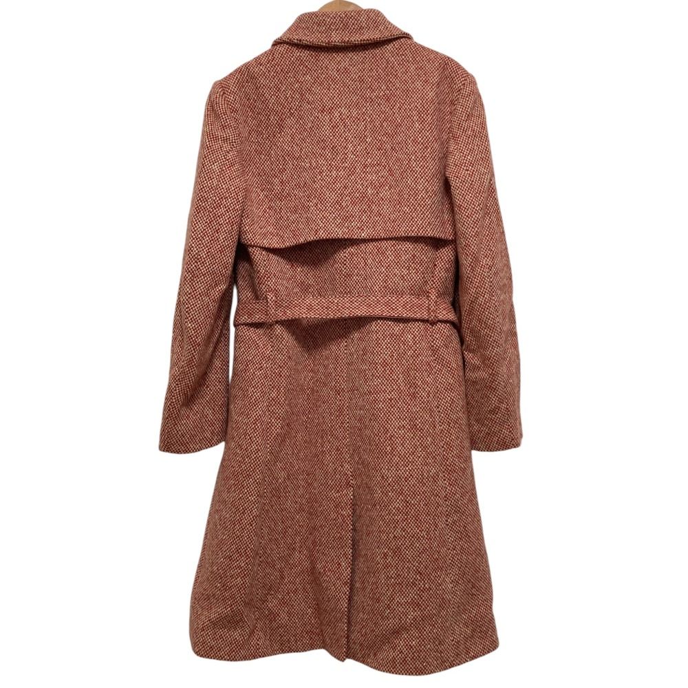Versace Versus Vintage Tweed Belted Coat Red Fall Winter 38 — view 5