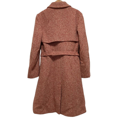 Versace Versus Vintage Tweed Belted Coat Red Fall Winter 38 — view 5