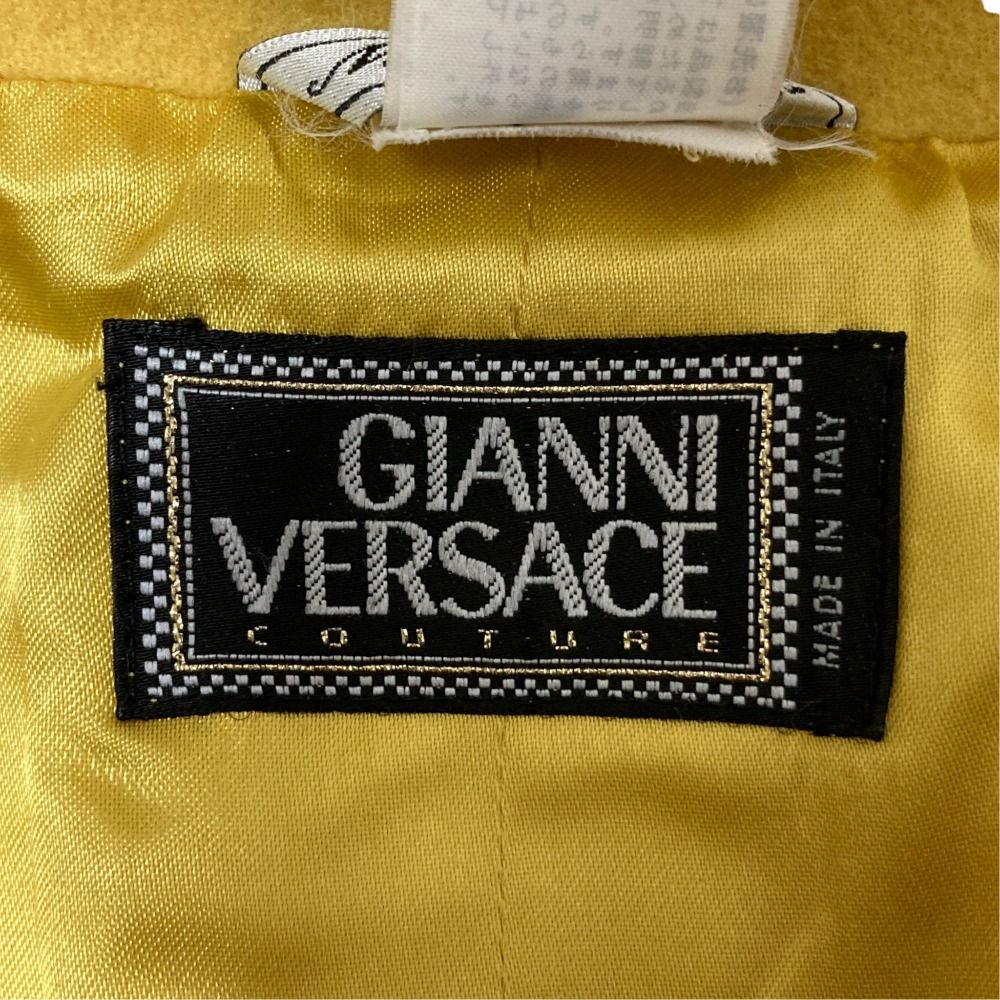 Versace Gianni Vintage Medusa Button Long Coat Yellow Autumn Winter — view 7