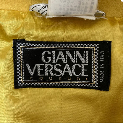 Versace Gianni Vintage Medusa Button Long Coat Yellow Autumn Winter — view 7