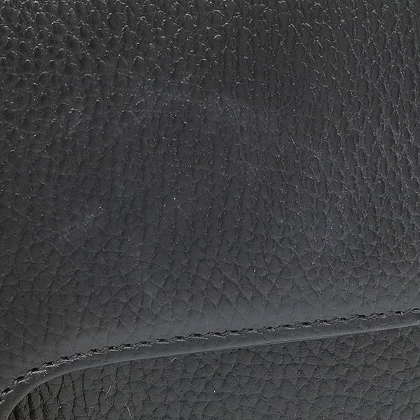 Gucci Shoulder Bag Interlocking G Leather Black Gold Double G Chain — view 7