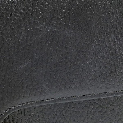 Gucci Shoulder Bag Interlocking G Leather Black Gold Double G Chain — view 7