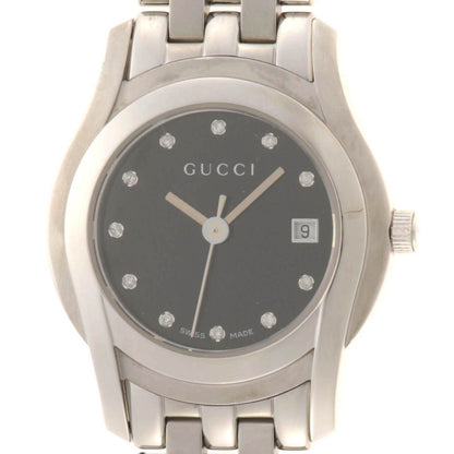 Gucci Watch Black Diamond Stainless Steel Quartz