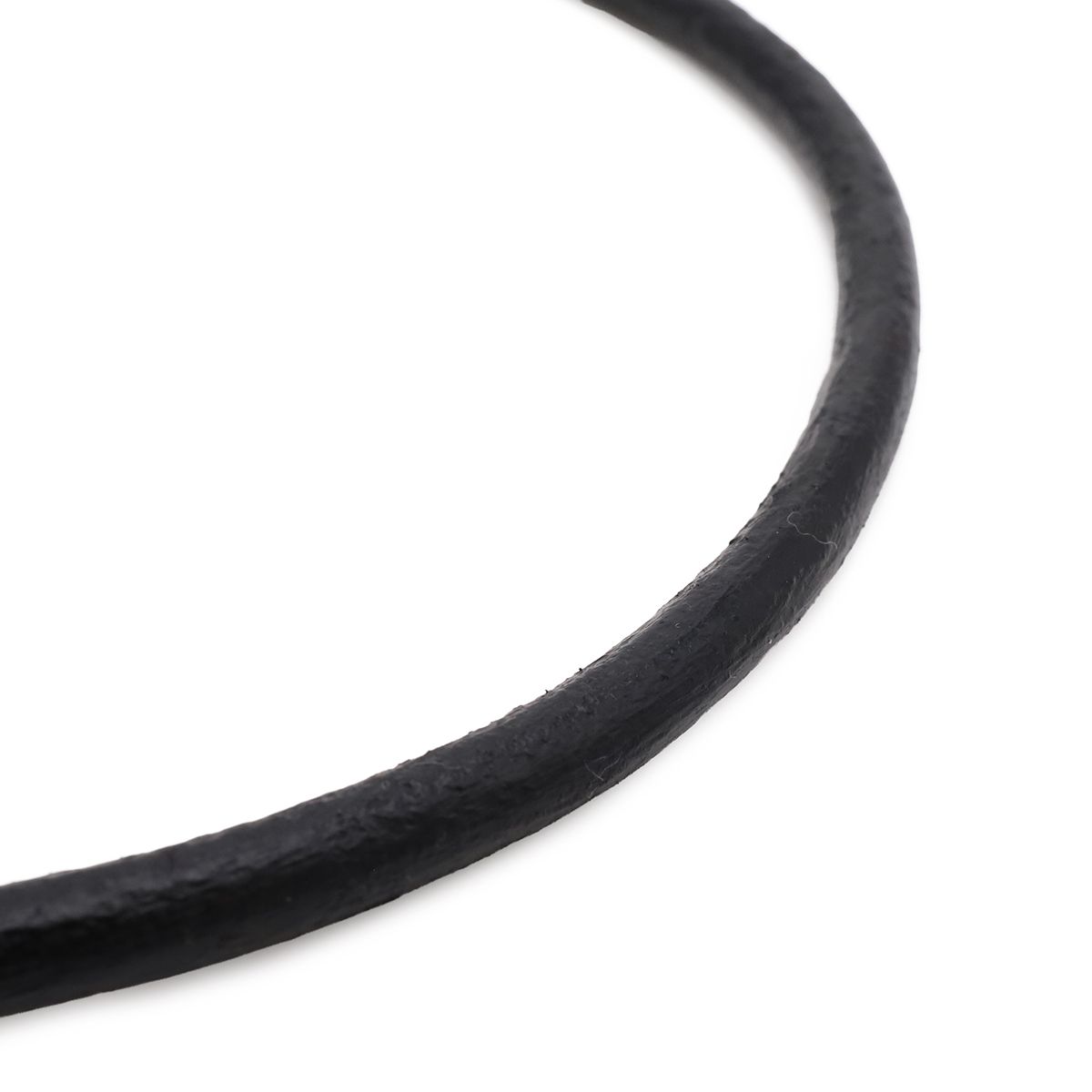 Bvlgari Choker Necklace Cord Leather Steel Black Silver — view 3