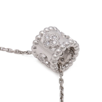 Van Cleef & Arpels Perlee Clover Pendant 18k White Gold Diamond — view 4