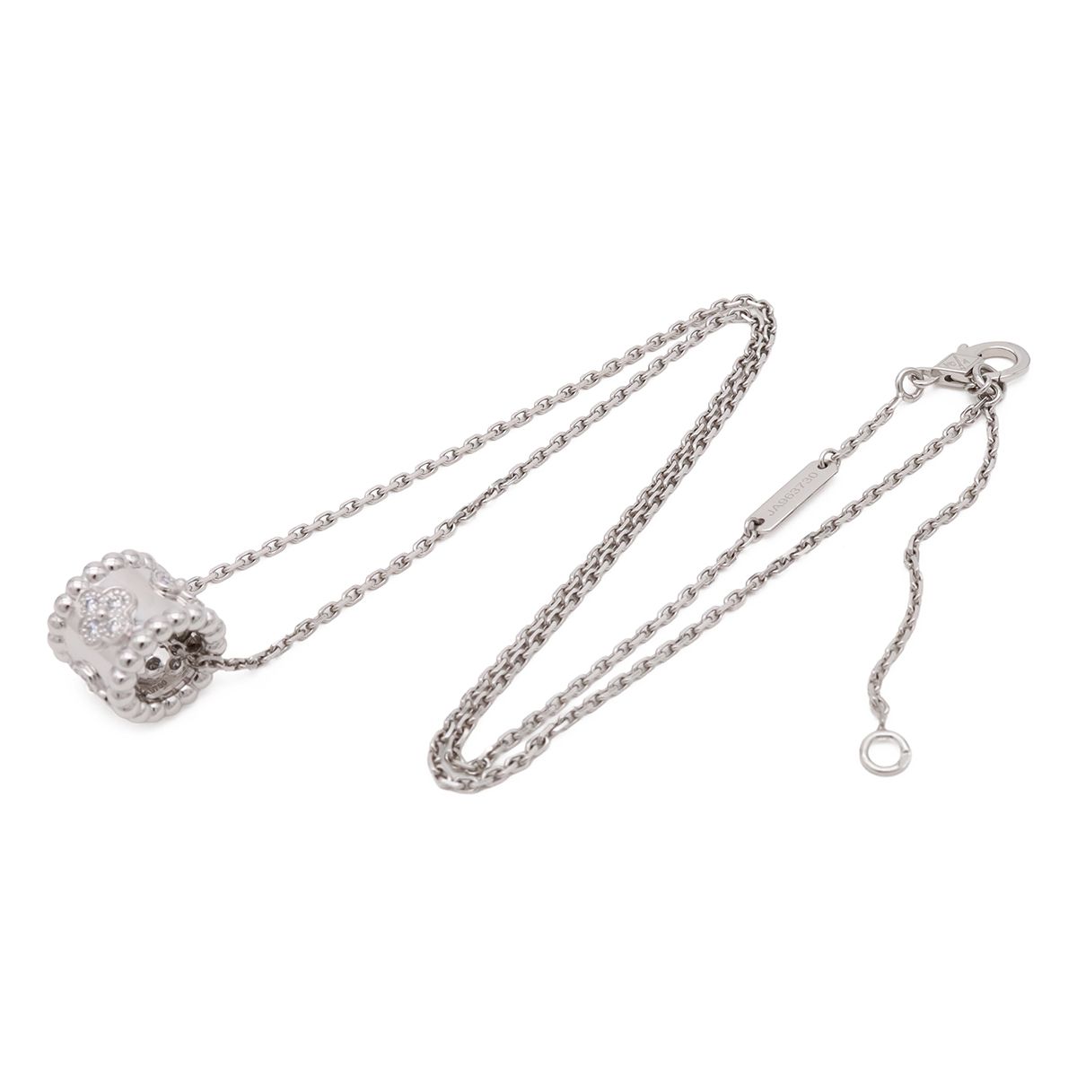 Van Cleef & Arpels Perlee Clover Pendant 18k White Gold Diamond — view 2