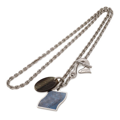 Hermes Parade Necklace Chain Buffalo Horn Lacquer Metal — view 2