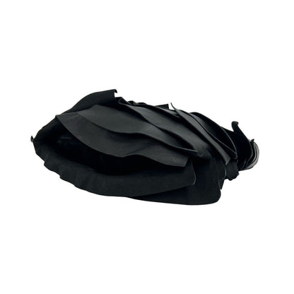 Saint Laurent Tropez Logo Ruffle Leather Semi Bag Black — view 8