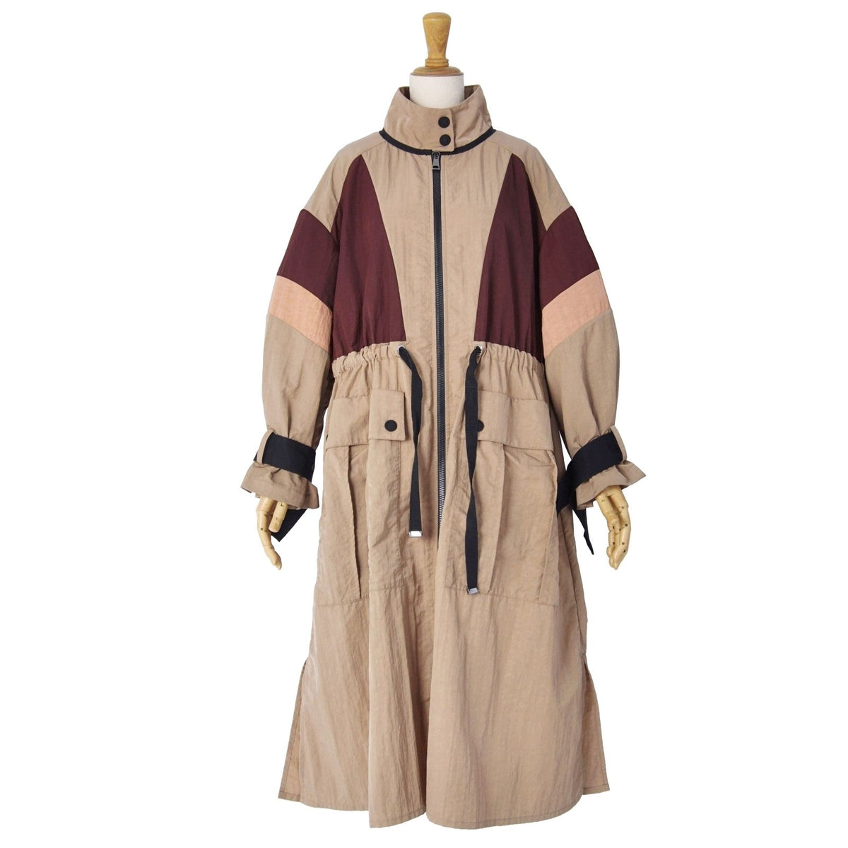 Moncler Coat Long Zinzoline Zip-up Nylon Brown 0 — view 3