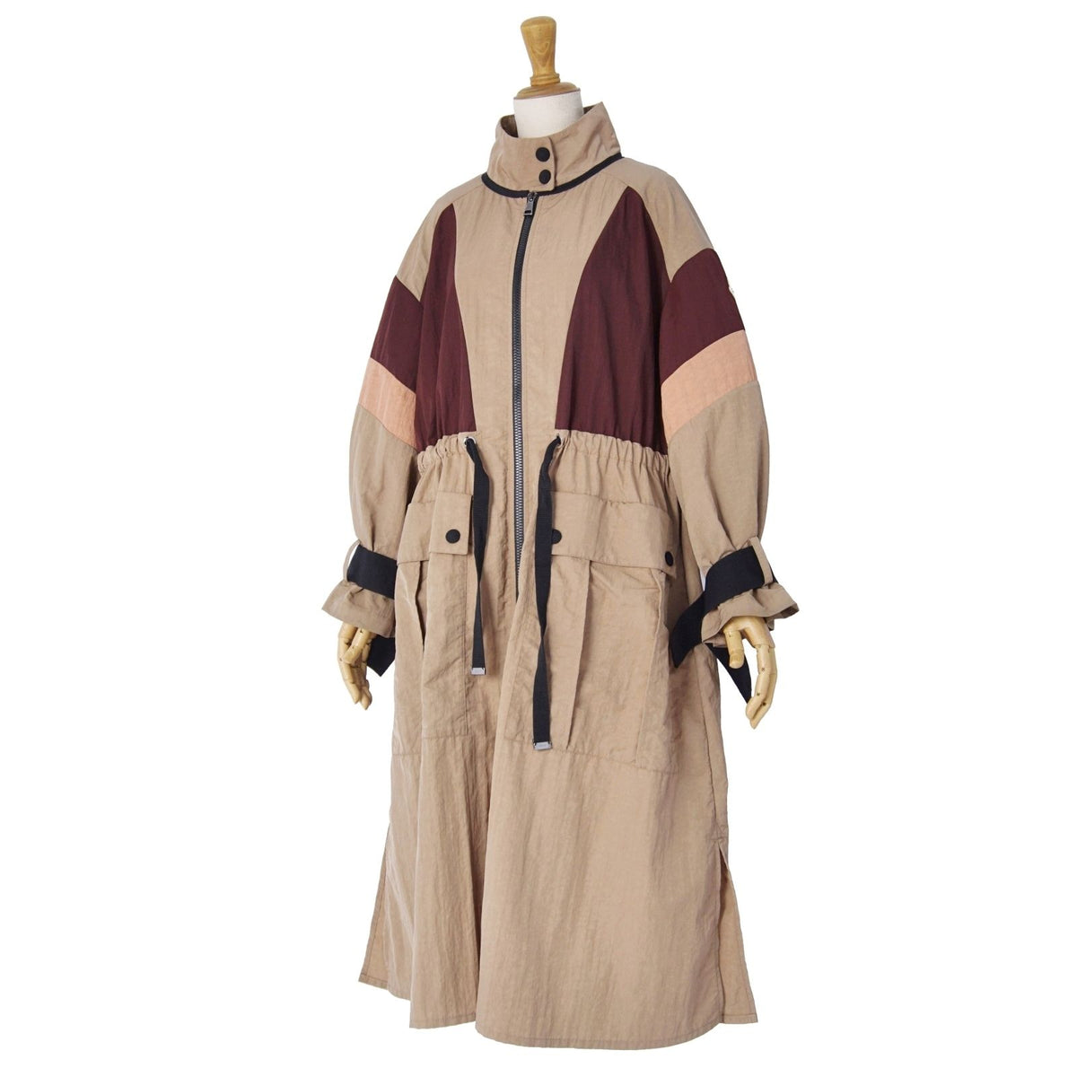 Moncler Coat Long Zinzoline Zip-up Nylon Brown 0 — view 5