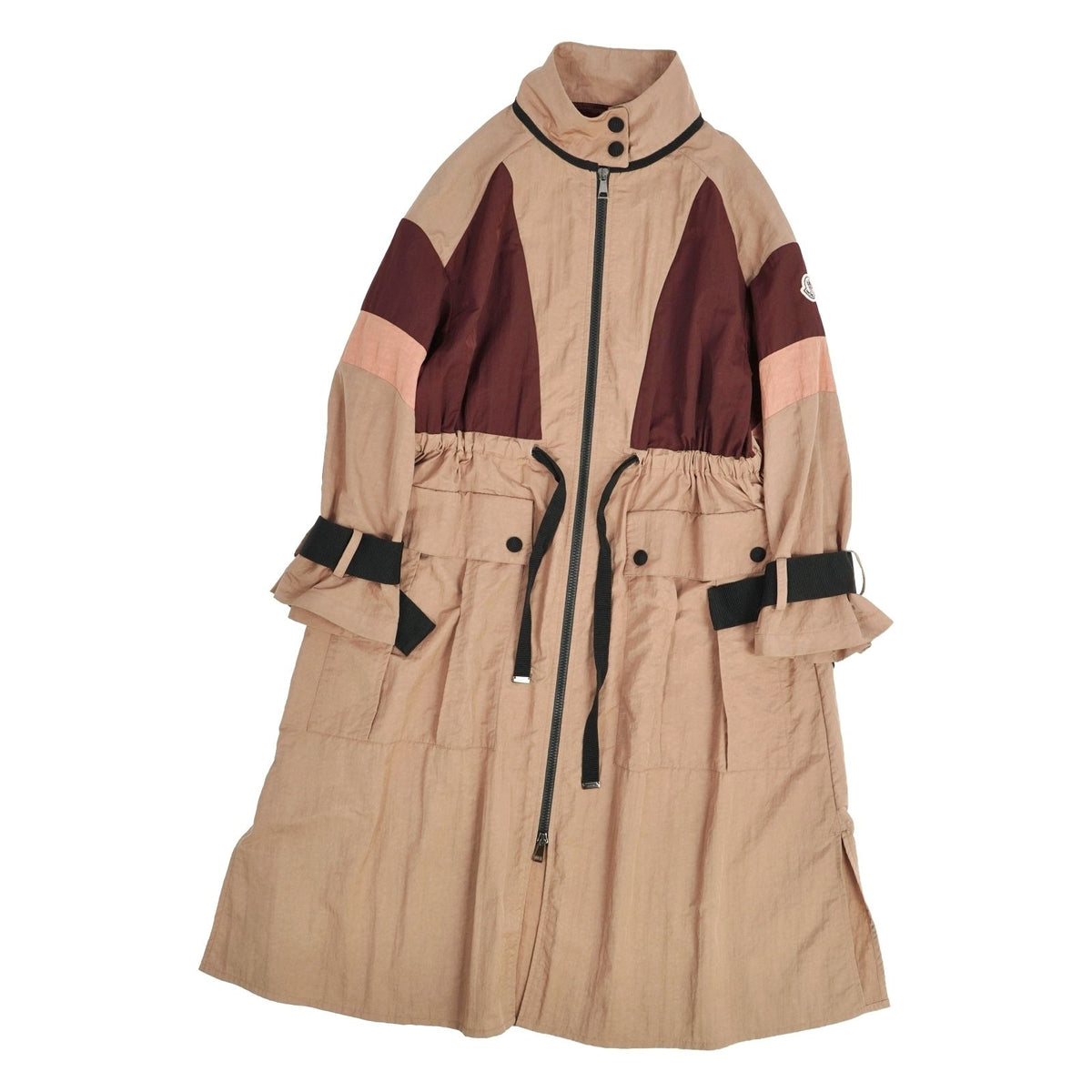 Moncler Coat Long Zinzoline Zip-up Nylon Brown 0