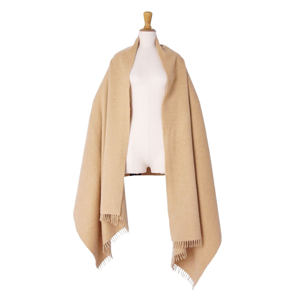 Hermes Martin Margiela Era Scarf Shawl Large Fringe Cashmere Wool Beige — view 3