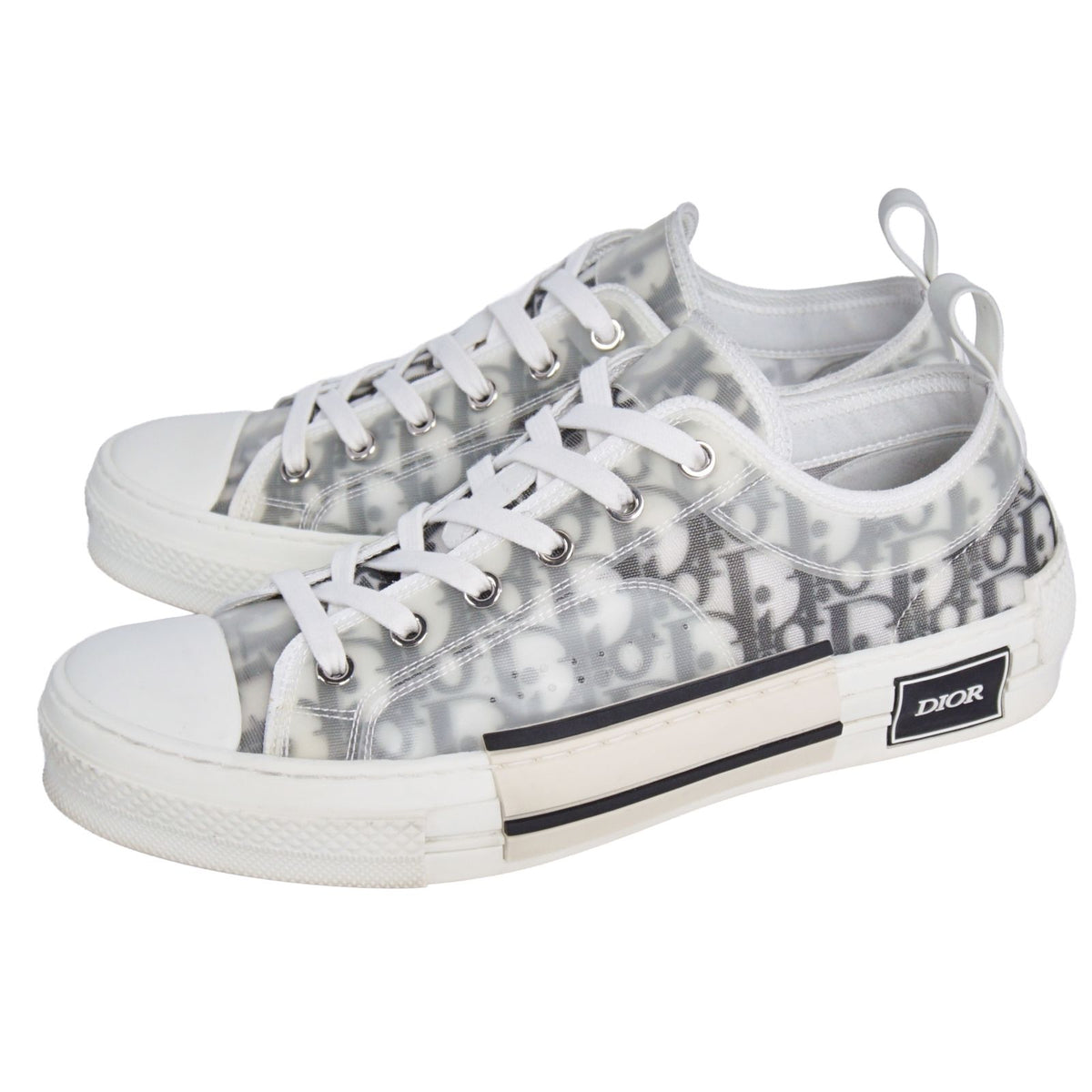 Dior Sneakers B23 Low Cut Trotter Oblique Shoes Canvas Rubber White Homme — view 2