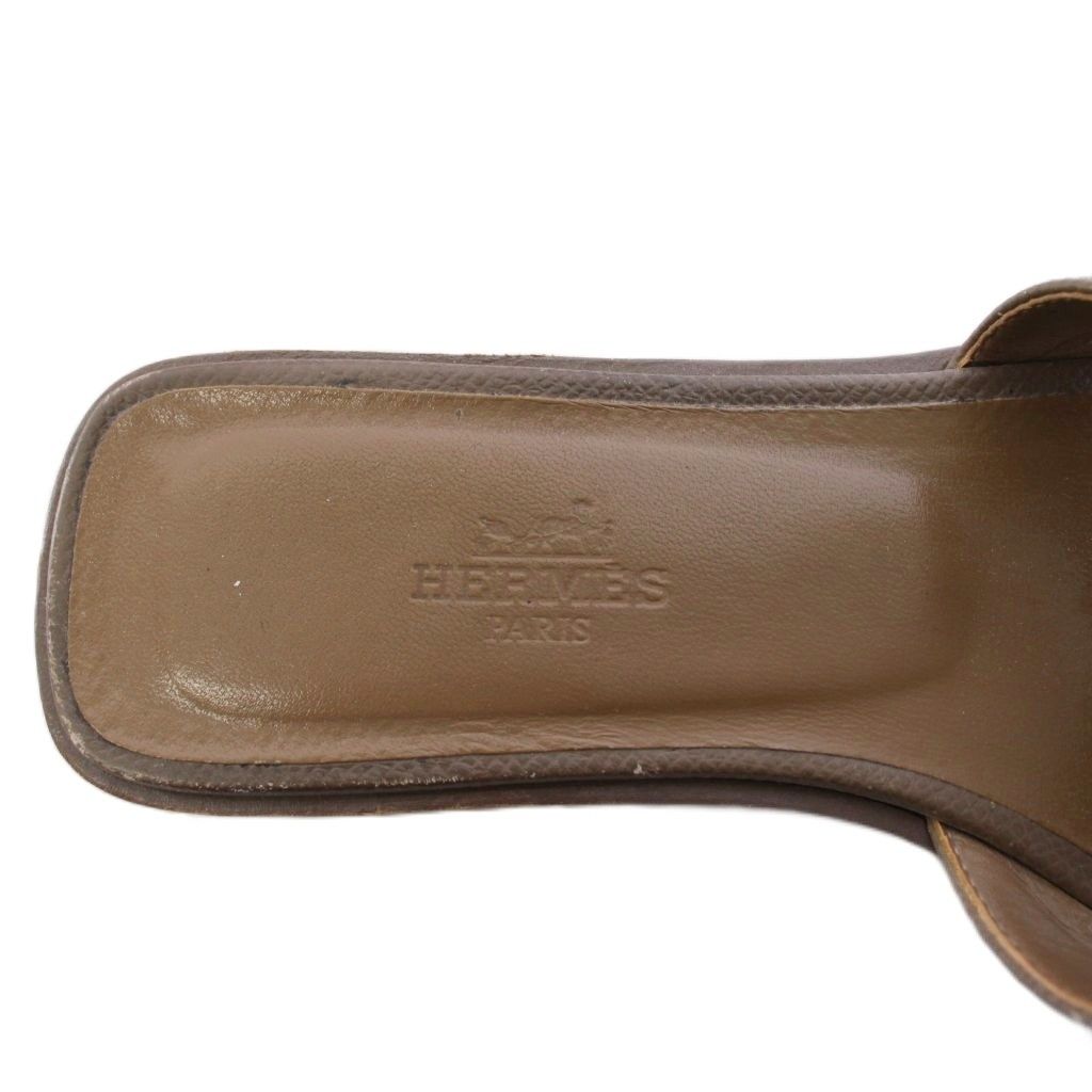 Hermes Oran Etoupe Sandals Leather Brown — view 5