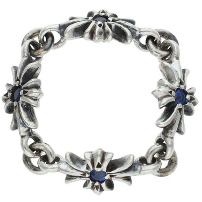 Chrome Hearts Ring Tiny CH Plus Sap Sapphire Silver