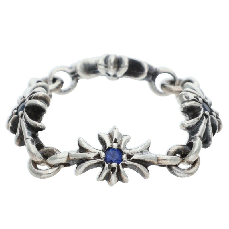 Chrome Hearts Ring Tiny CH Plus Sap Sapphire Silver — view 3