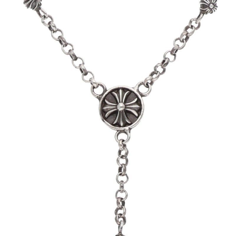 Chrome Hearts CH Rosary Bead Chain CH Silver Necklace — view 4