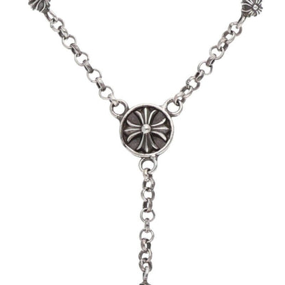 Chrome Hearts CH Rosary Bead Chain CH Silver Necklace — view 4