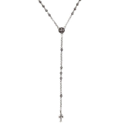 Chrome Hearts CH Rosary Bead Chain CH Silver Necklace