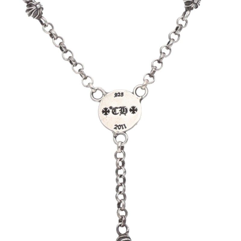 Chrome Hearts CH Rosary Bead Chain CH Silver Necklace — view 3