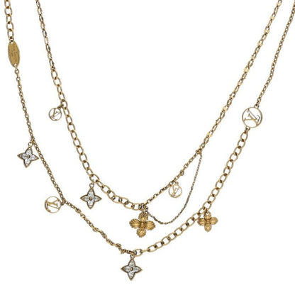Louis Vuitton Collier Blooming Strass Monogram Flower Chain Necklace