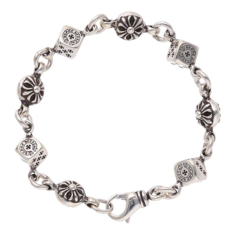 Chrome Hearts Dice Cross Ball Silver Bracelet — view 2