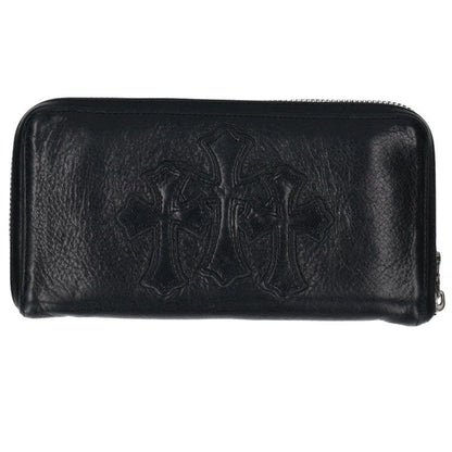 Chrome Hearts Rec Zip Round Zip Leather Wallet