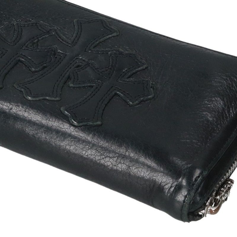 Chrome Hearts Rec Zip Round Zip Leather Wallet — view 4