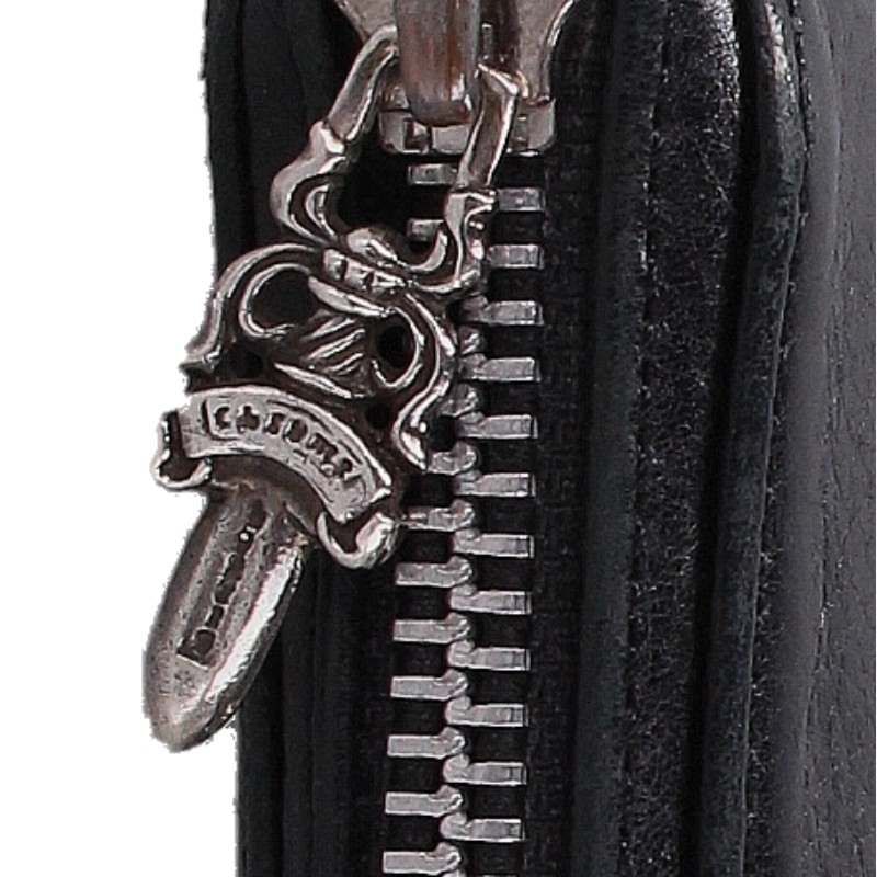 Chrome Hearts Rec Zip Round Zip Leather Wallet — view 5