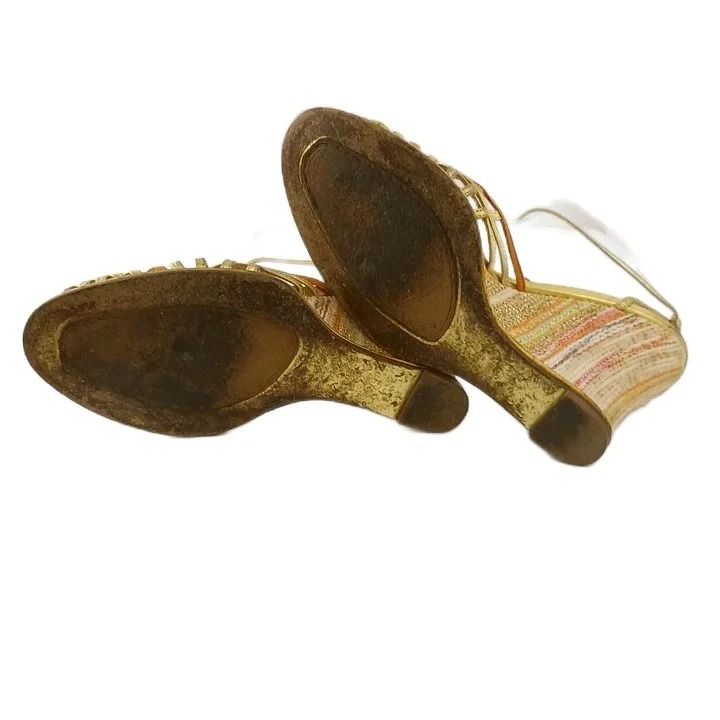 Dolce & Gabbana Vintage Sandals Leather Espadrilles Open Toe Wedge Sole Ankle — view 6