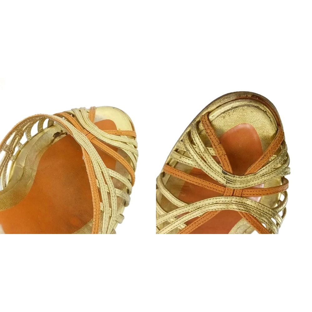 Dolce & Gabbana Vintage Sandals Leather Espadrilles Open Toe Wedge Sole Ankle — view 8