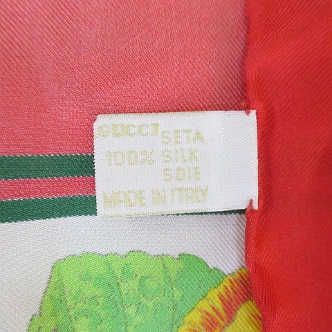 Gucci Viole Large Scarf Flora Floral Pattern Flower Silk White — view 6
