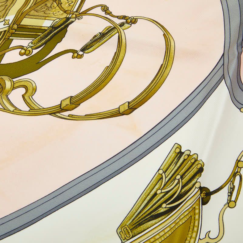 Hermes Carre 90 Spring Carriage Scarf Large Pink White — view 4