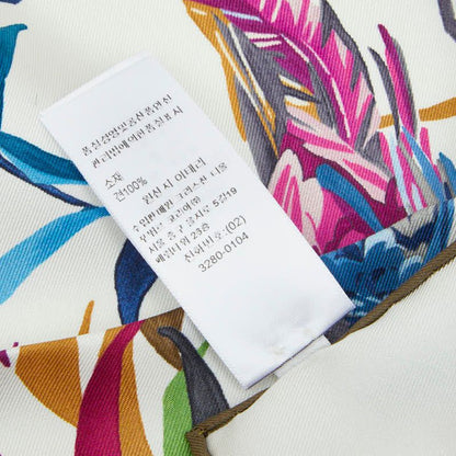 Dior Butterfly Fantastica Scarf Large Multicolor White Silk — view 6