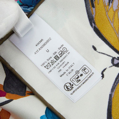 Dior Butterfly Fantastica Scarf Large Multicolor White Silk — view 4