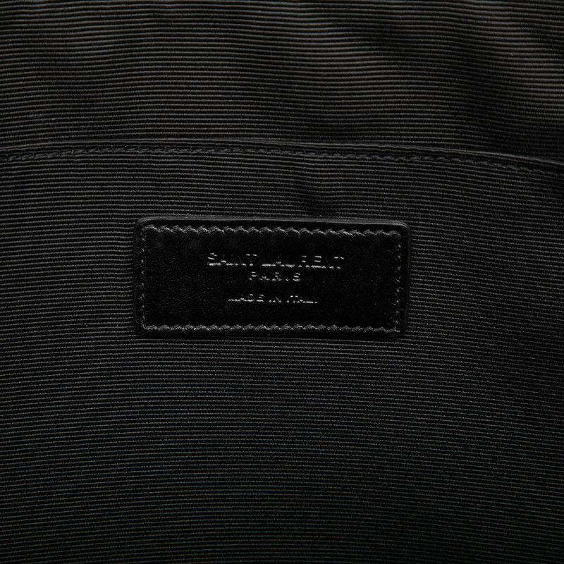 Saint Laurent Croco Embossed Clutch Black Leather — view 5