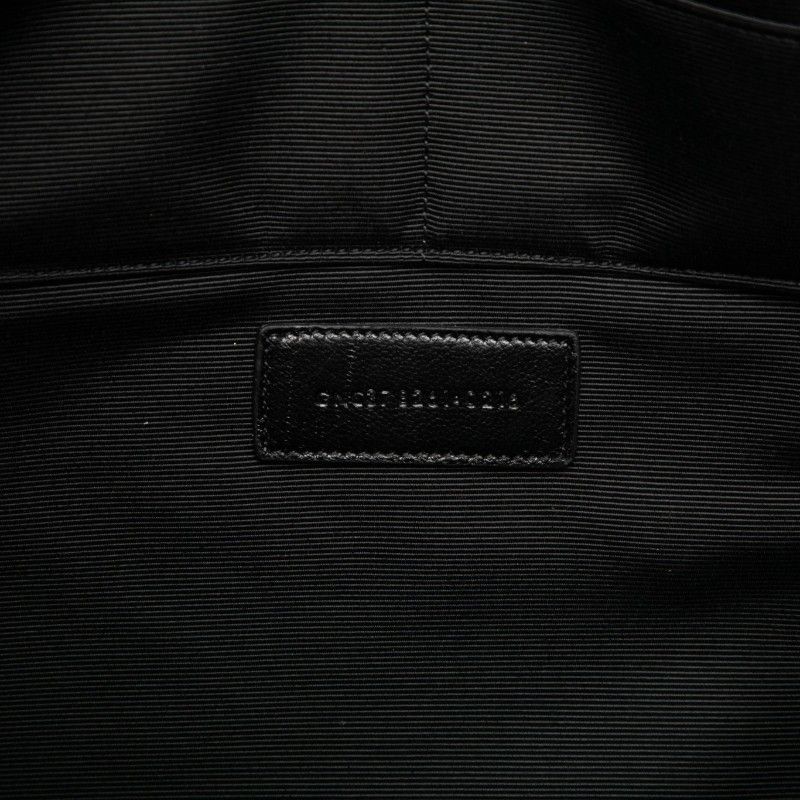 Saint Laurent Croco Embossed Clutch Black Leather — view 6