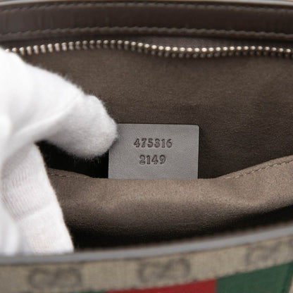Gucci GG Supreme Sherry Line Clutch Beige Leather Canvas — view 6