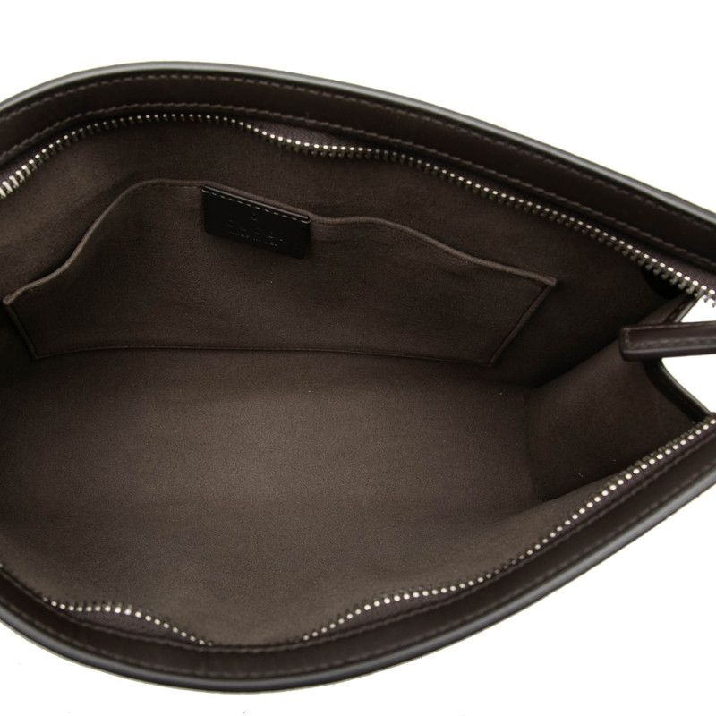 Gucci GG Supreme Sherry Line Clutch Beige Leather Canvas — view 4