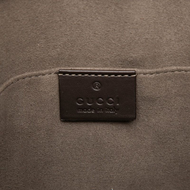 Gucci GG Supreme Sherry Line Clutch Beige Leather Canvas — view 5
