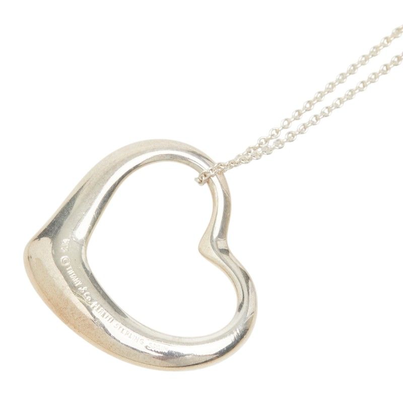 Tiffany & Co Open Heart Long Necklace Silver