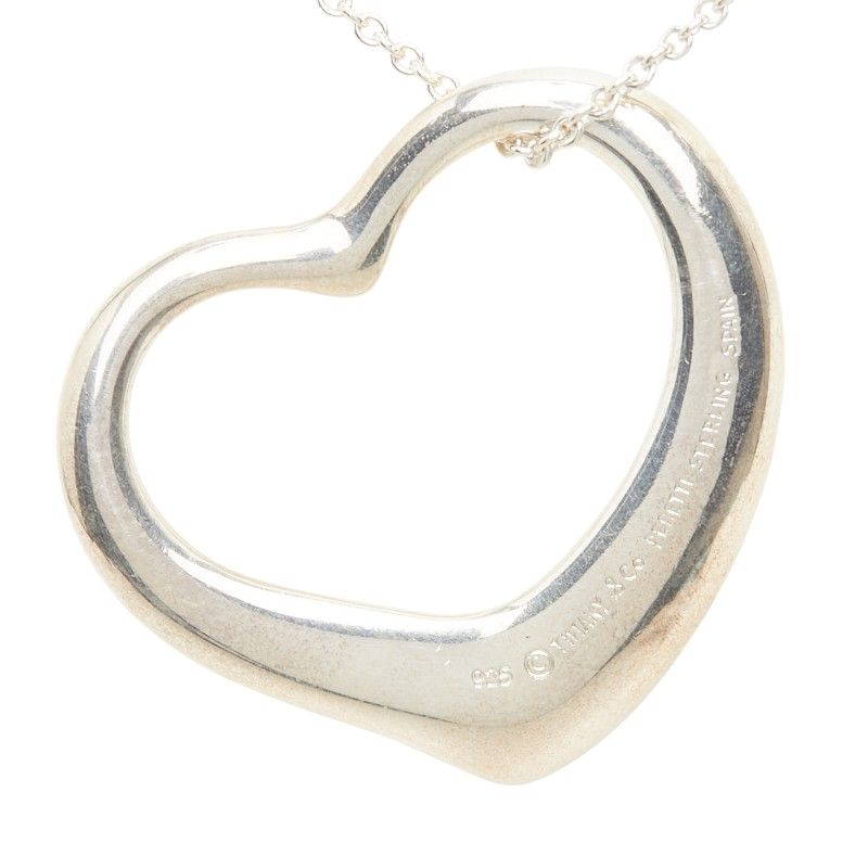 Tiffany & Co Open Heart Long Necklace Silver — view 3