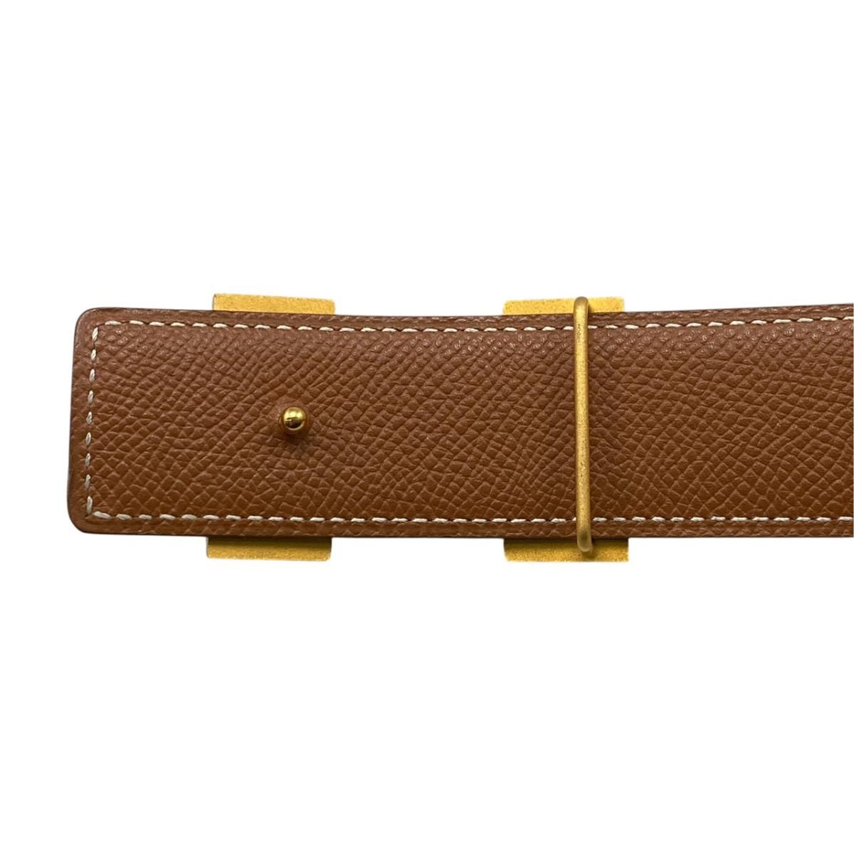 Hermes Belt Constance Reversible 70 Leather Brown Beige Gold — view 4