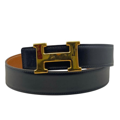 Hermes Belt Constance Reversible 70 Leather Brown Beige Gold