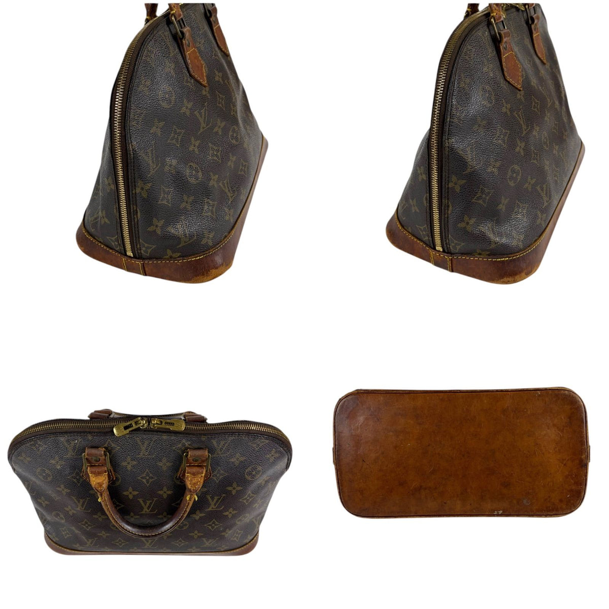 Louis Vuitton Alma PM Handbag Dome Shape Monogram Pattern Brown Lambskin — view 4