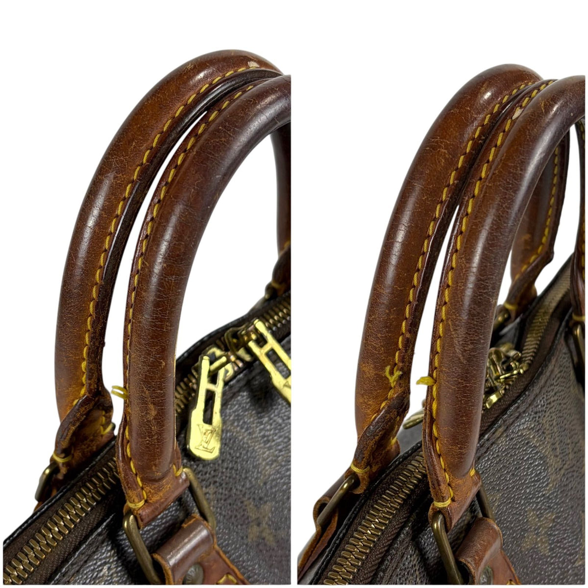 Louis Vuitton Alma PM Handbag Dome Shape Monogram Pattern Brown Lambskin — view 7