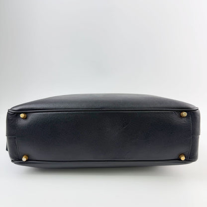 Prada Saffiano Triangle Logo Bowling Shoulder Bag Leather Black Gold Vintage — view 6