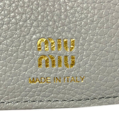 Miu Miu Trifold Wallet Light Blue Leather — view 5