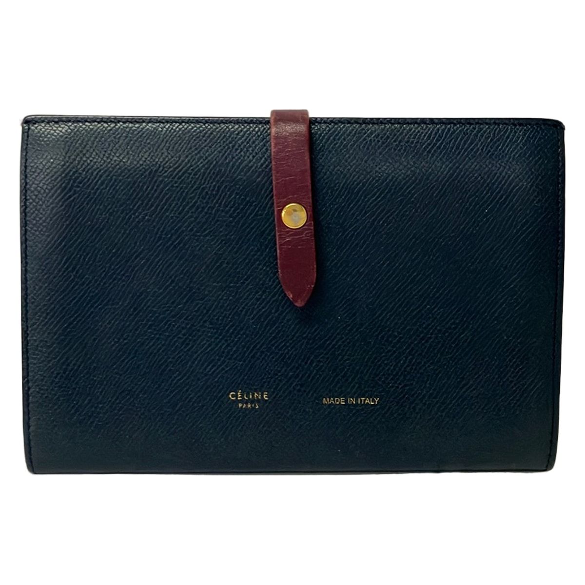 Celine Wallet Strap Large Multi Function Navy Bordeaux Leather